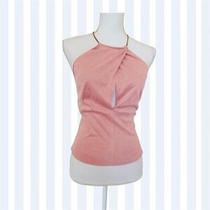 NWT MAX STUDIO FAUX SUEDE HALTER TOP